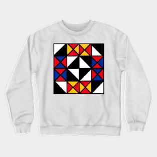 Mondrian Inspired Geometric Abstract Acrylic Painting V Crewneck Sweatshirt